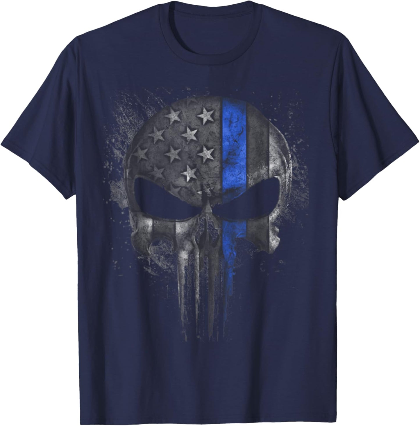 Thin Blue Line Skull T-Shirt - T-Shirt | Navy