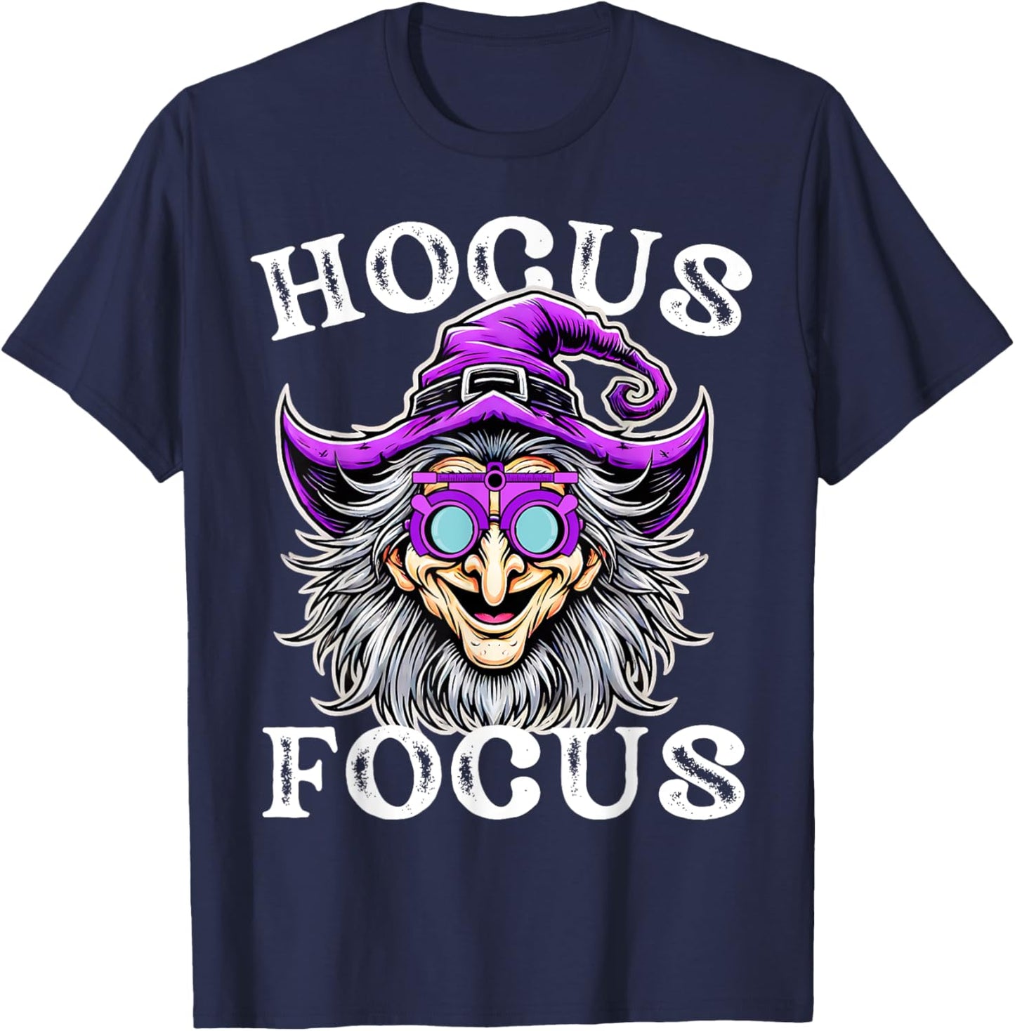 Funny Optometry Hocus Focus Optometrist Witch Halloween T-Shirt - T-Shirt | Navy