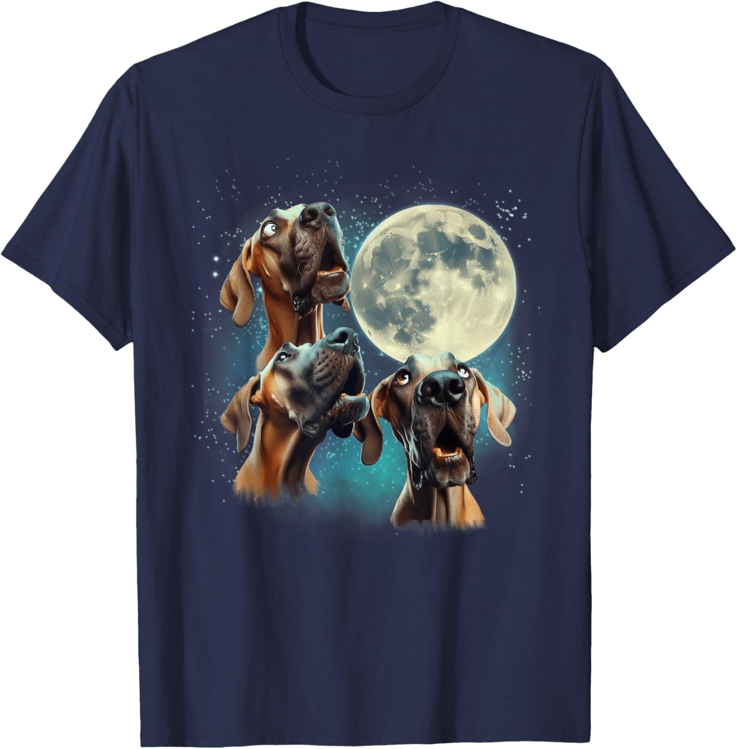 Funny Three Dog Moon, 3 Great Dane Fawn Natural, Weird Meme Men Women Kids T-Shirt - T-Shirt | Navy