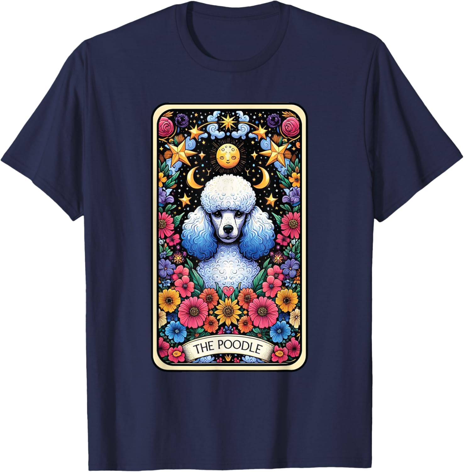 The Poodle Dog Tarot Card T-Shirt - T-Shirt | Navy