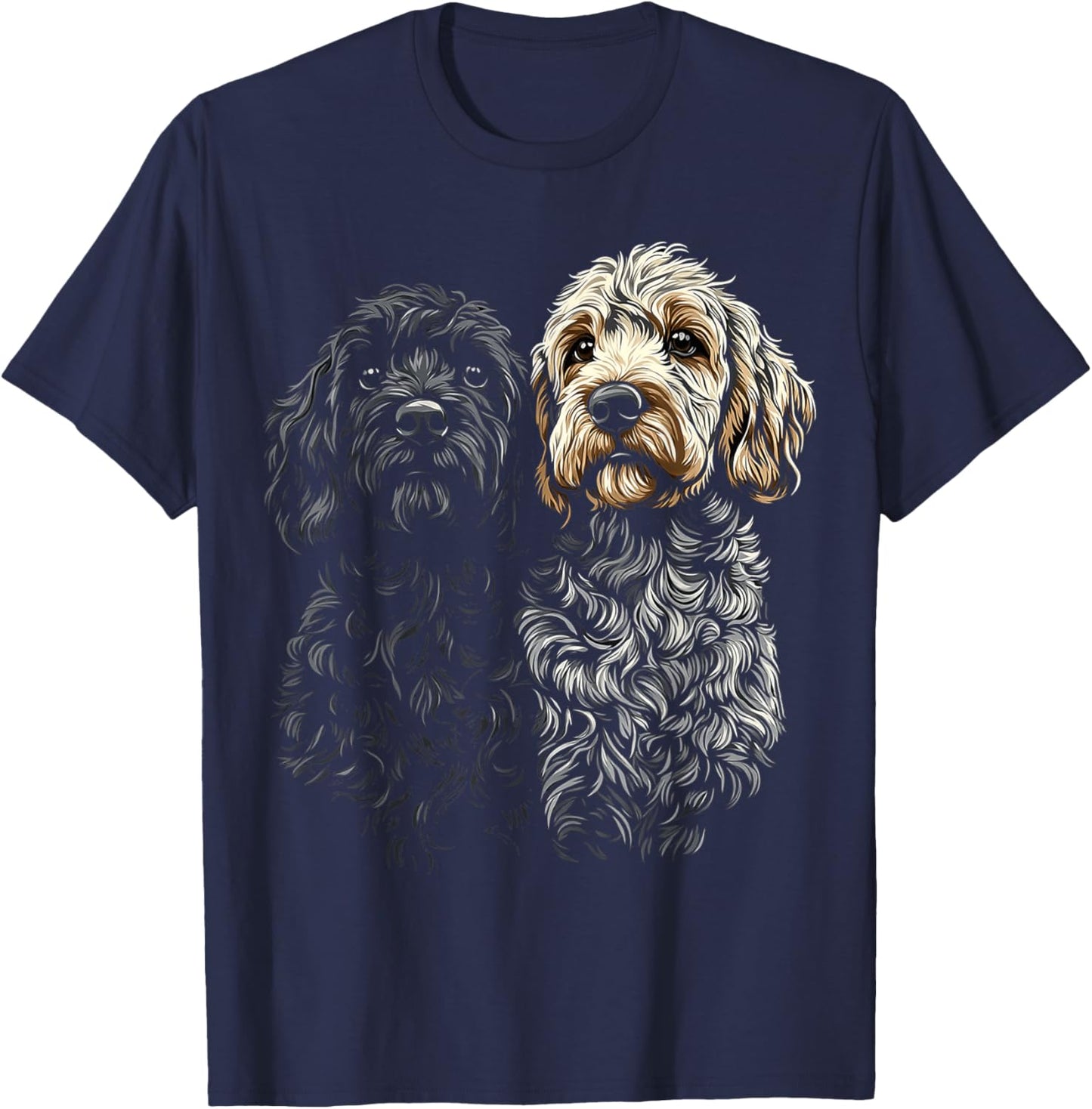 Labradoodle Dog Motif Pet Art Labradoodle Men Women Kids T-Shirt - T-Shirt | Navy