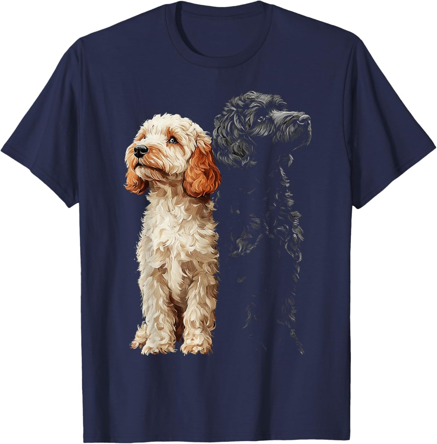 Labradoodle Dog Motif Pet Illustration Labradoodle Women Kids T-Shirt - T-Shirt | Navy
