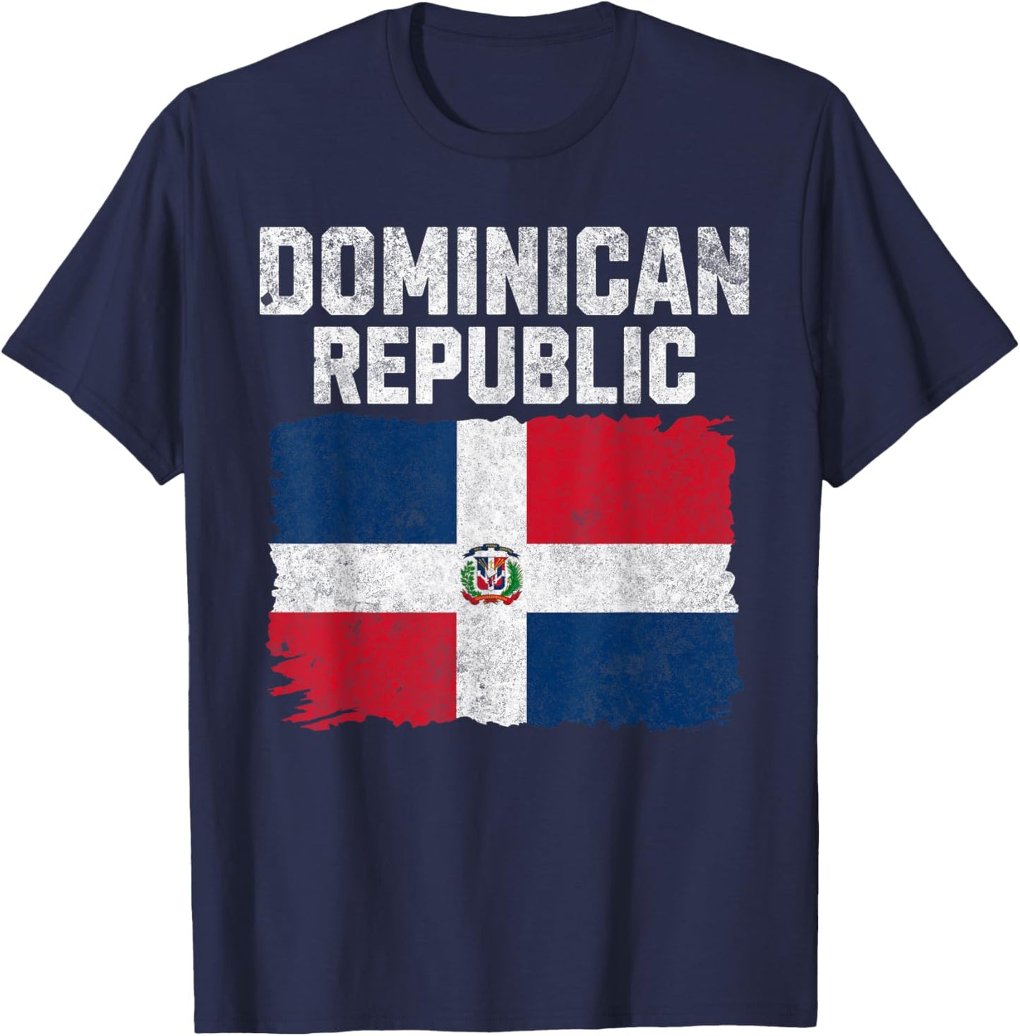 Dominican Republic Flag Vintage Dominican Flag Men Women T-Shirt - T-Shirt | Navy