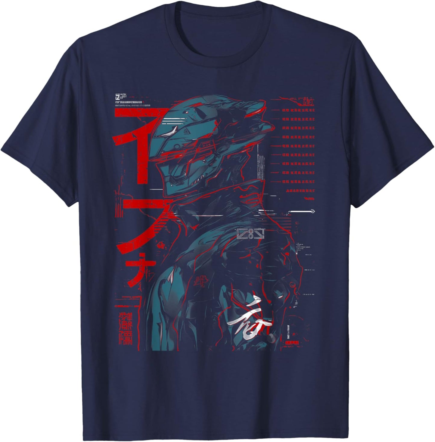 Futuristic Techwear Japanese Cyberpunk Harajuku Anime Manga T-Shirt - T-Shirt | Navy