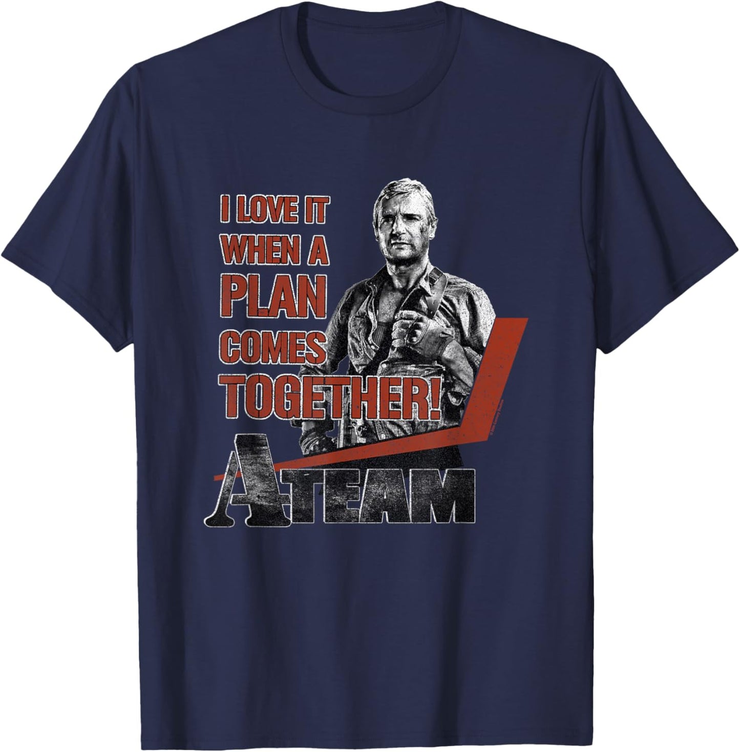 The A-Team Hannibal I love It When A Plans Comes Together! T-Shirt - T-Shirt | Navy
