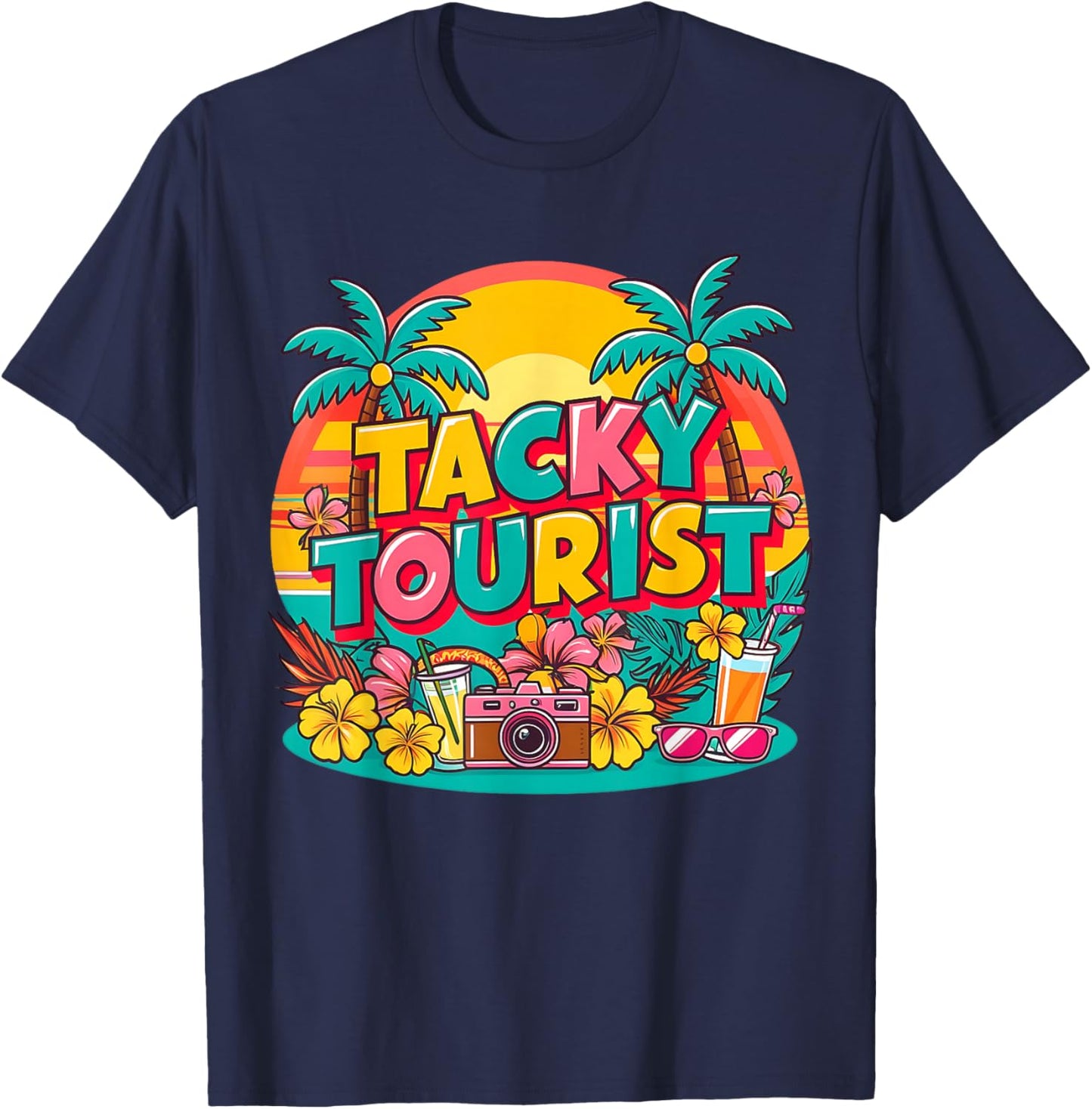 Vacay Tacky Tourist Outfits for Kids Men Women T-Shirt - T-Shirt | Navy
