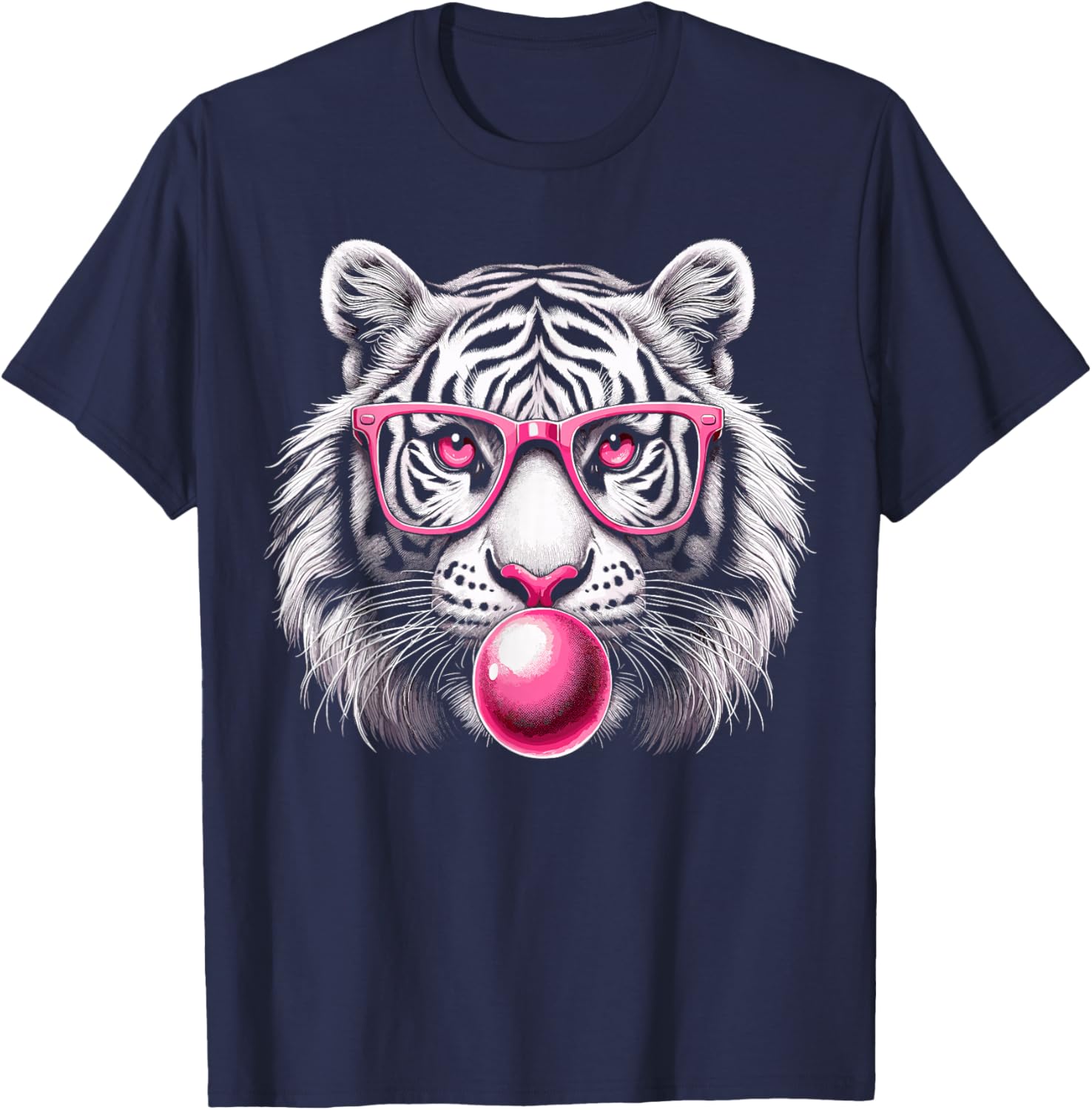 Tiger Wild Animal Cute Tiger T-Shirt - T-Shirt | Navy