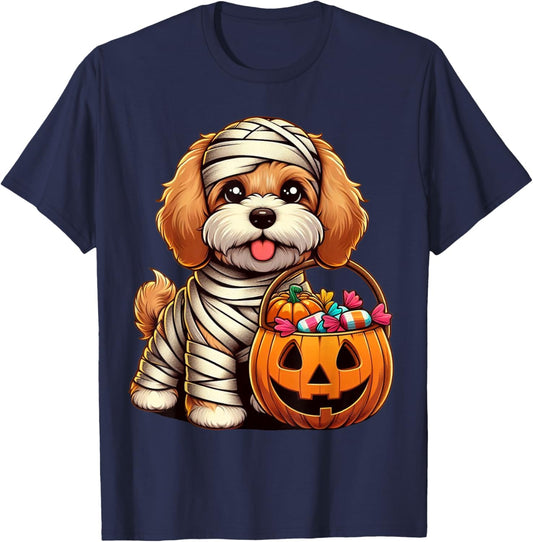 Cute Cavapoo Dog Halloween Costume Toddler Kids Boys & Girls T-Shirt - T-Shirt | Navy