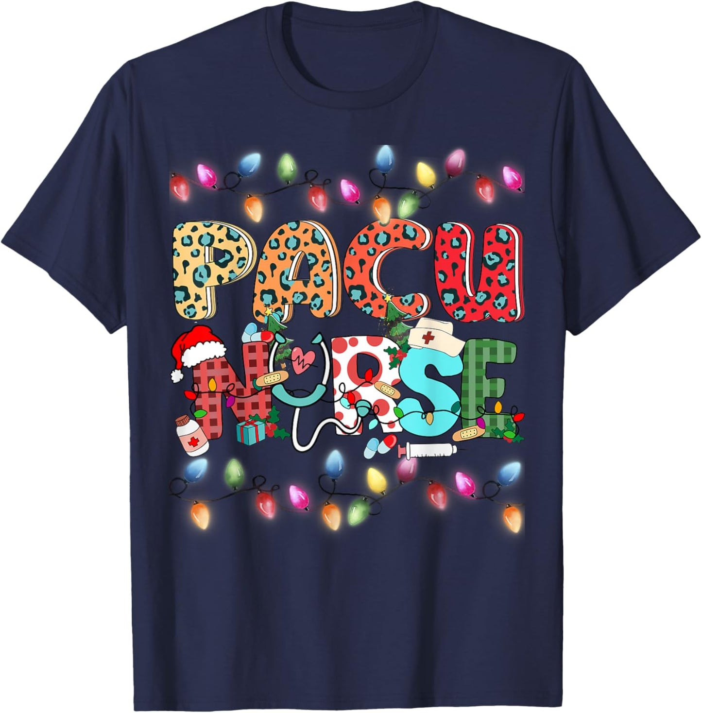 PACU Nurse Post Anesthesia Care Unit Christmas PACU Nurse T-Shirt - T-Shirt | Navy