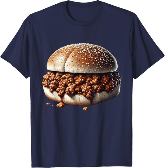 Funny Sloppy Joe Shirt Beef Sandwich Meat Halloween Costume T-Shirt - T-Shirt | Navy
