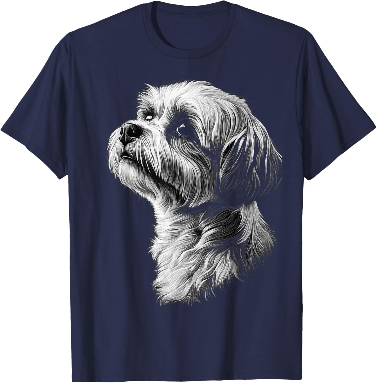 Lhasa Apso Dog Motif Pet Artwork Lhasa Apso Men Women Kids T-Shirt - T-Shirt | Navy