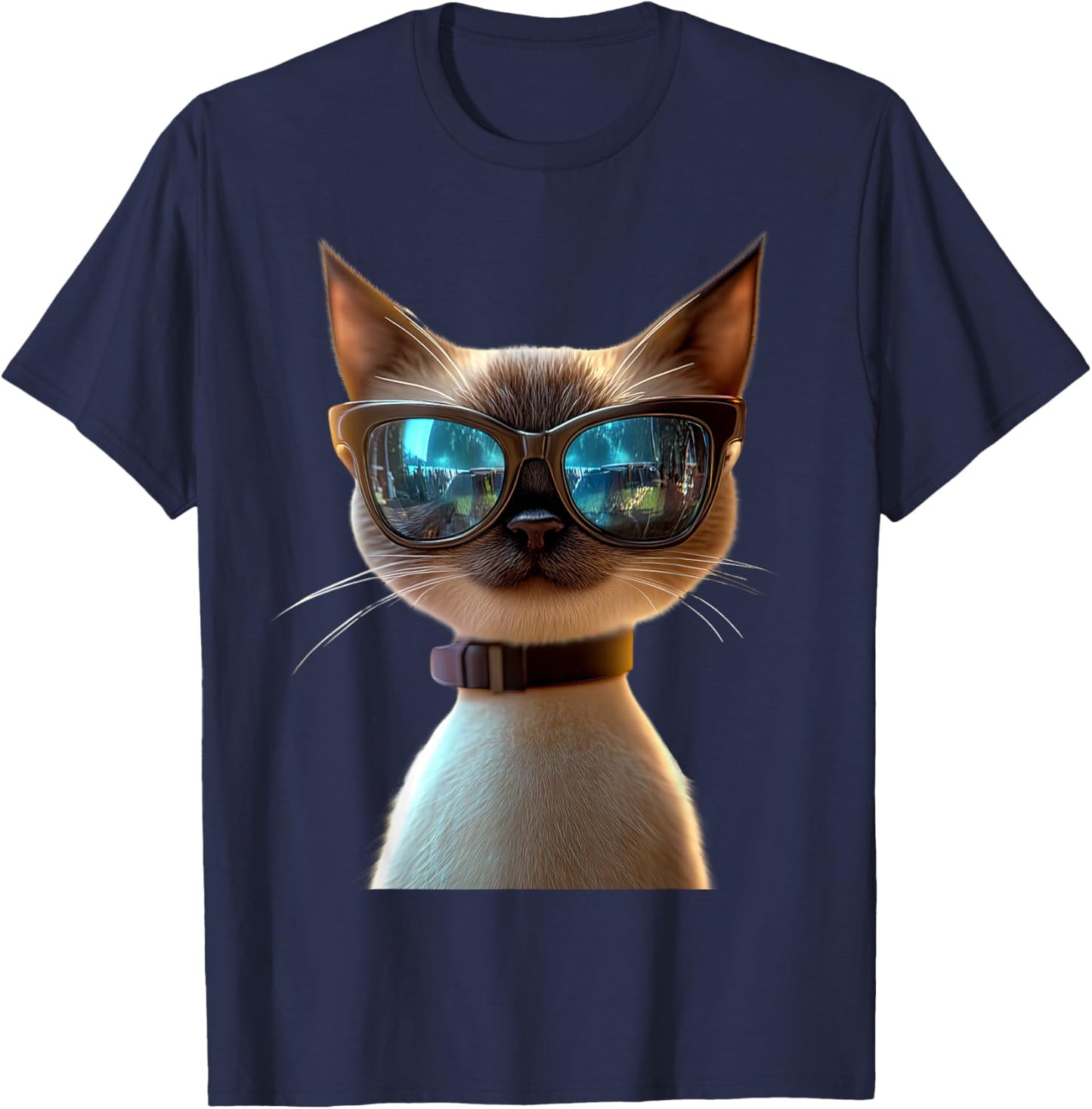 Siamese Cat Kitten Cat Lover Cat Mom Dad Cute Siamese Cats T-Shirt - T-Shirt | Navy