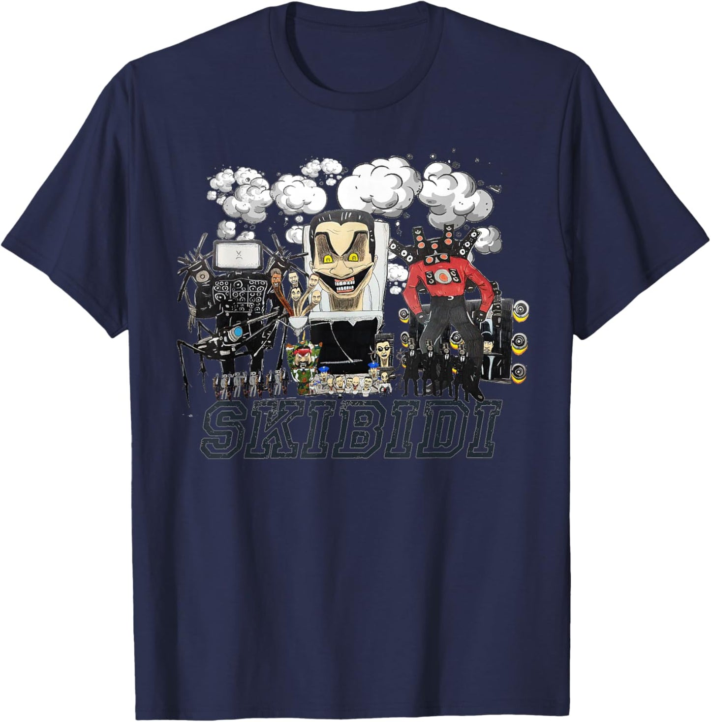 Skibidi Toilet, Cameraman, Speakerman, TVman For Boys T-Shirt - T-Shirt | Navy