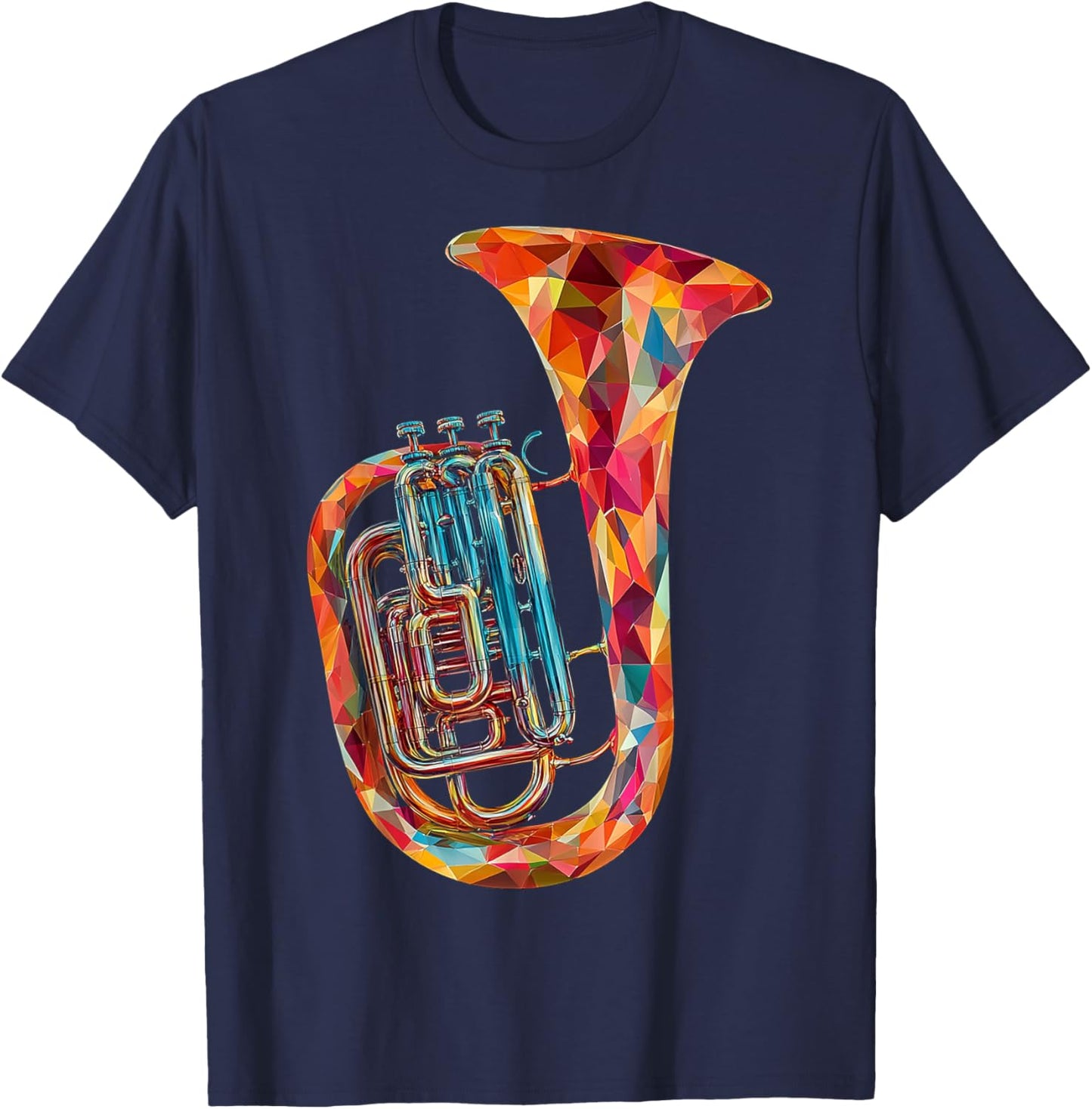 Tuba Music Instrument Motif Illustration Tuba T-Shirt - T-Shirt | Navy