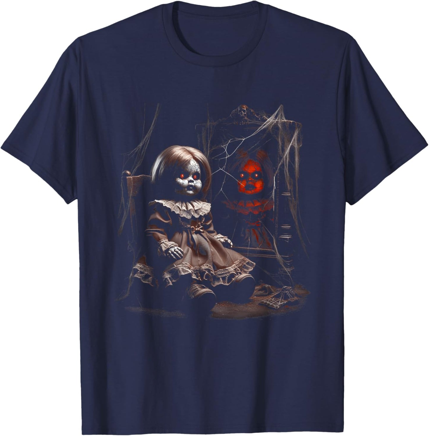 Murder Doll Halloween Killer Puppet Creepy T-Shirt - T-Shirt | Navy