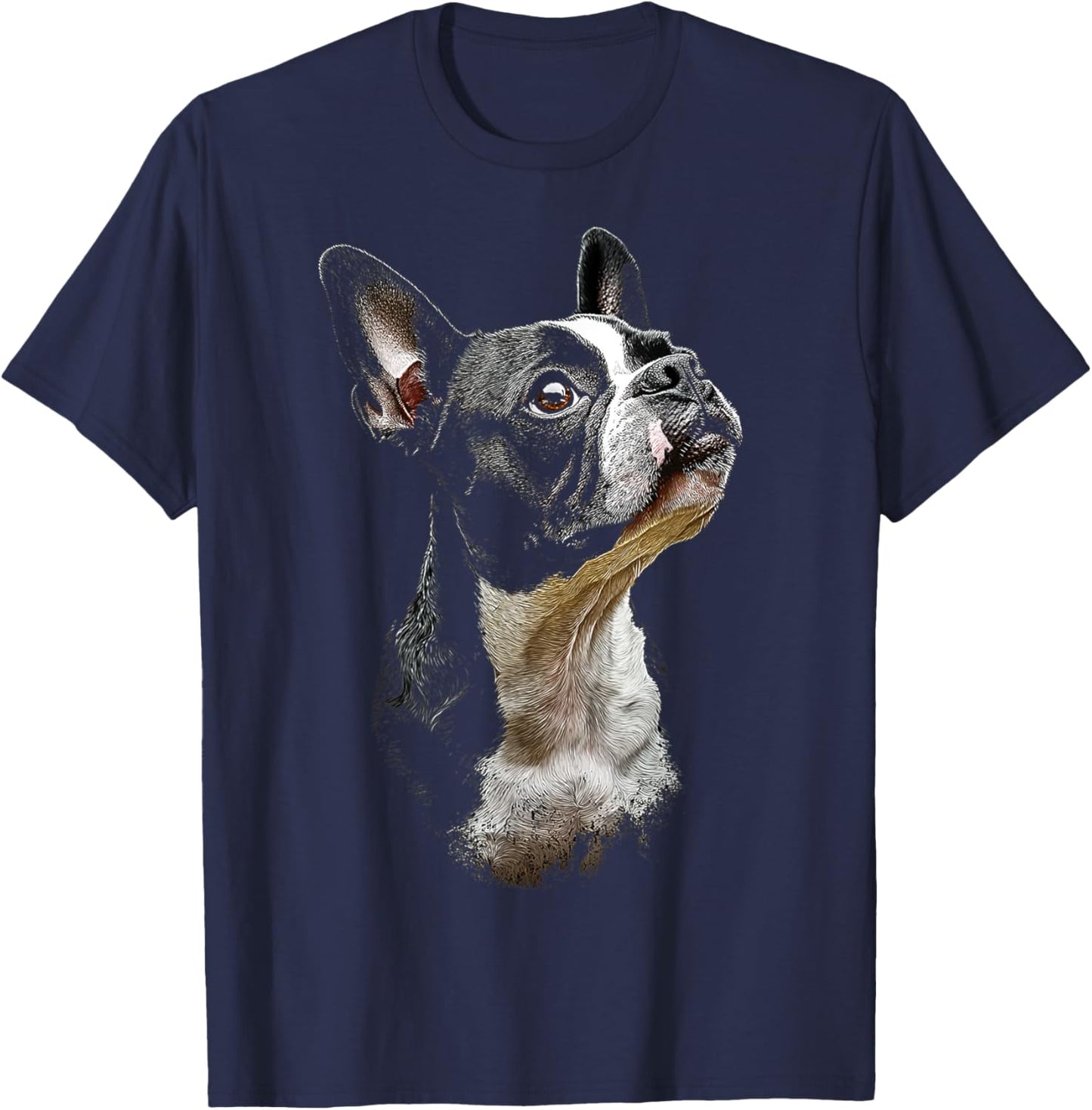 Boston Terrier Dog Graphic Pet Art Boston Terrier Women Kids T-Shirt - T-Shirt | Navy