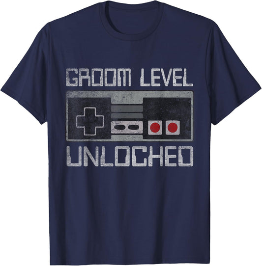 Groom Bachelor Party For Gamer Husband Wedding Groomsmen T-Shirt - T-Shirt | Navy