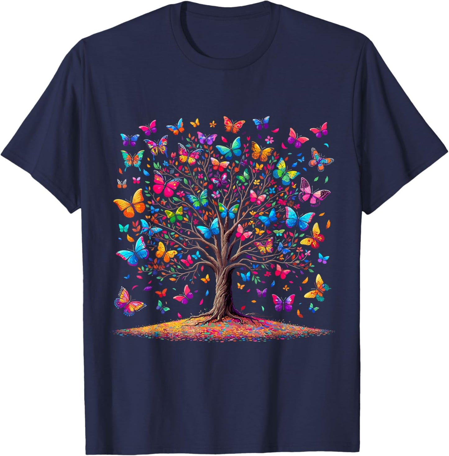 Butterfly Tree T-Shirt - T-Shirt | Navy