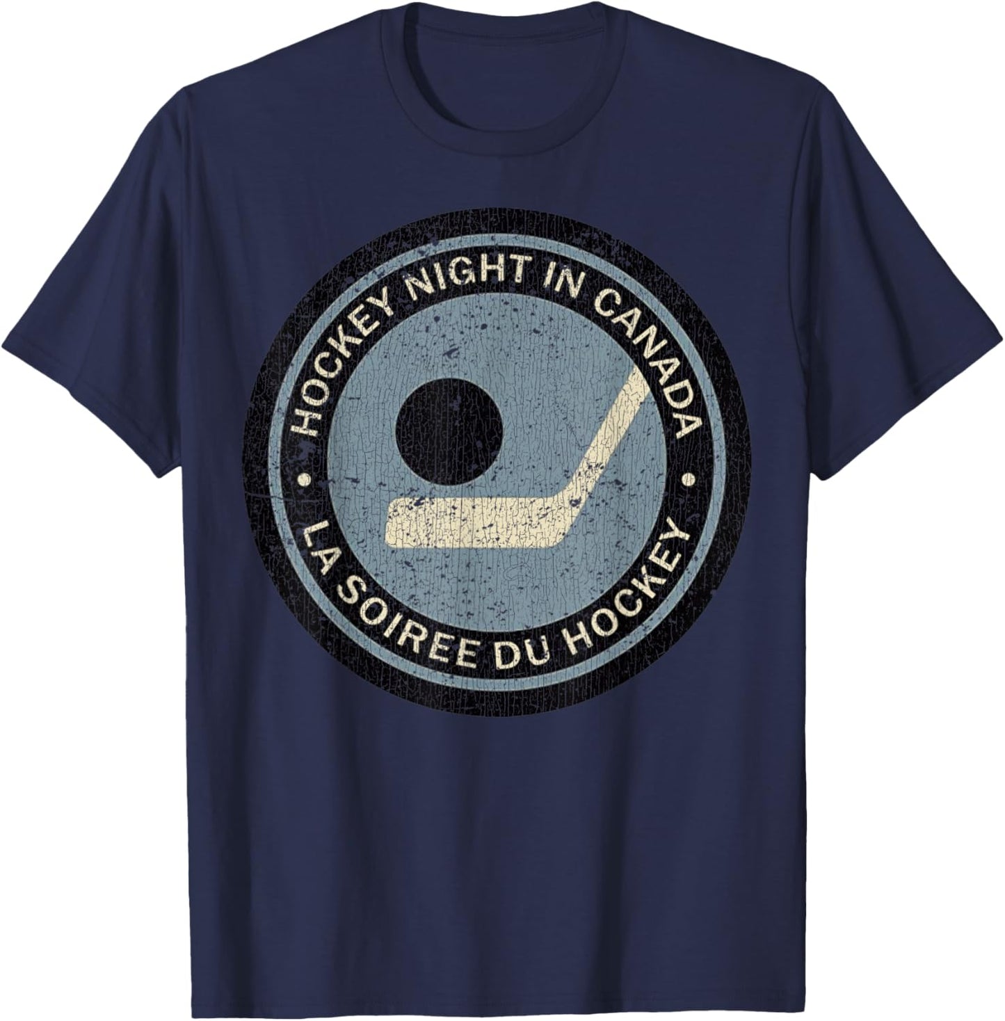 Vintage Hockey Night in Canada Hockey Player Classic Team T-Shirt - T-Shirt | Navy