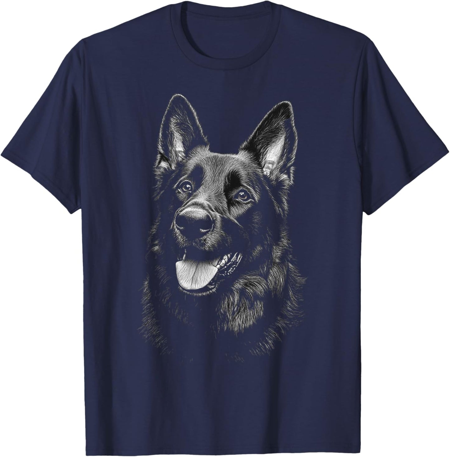 German Shepherd Dog Graphic Pet Art German Shepherd T-Shirt - T-Shirt | Navy
