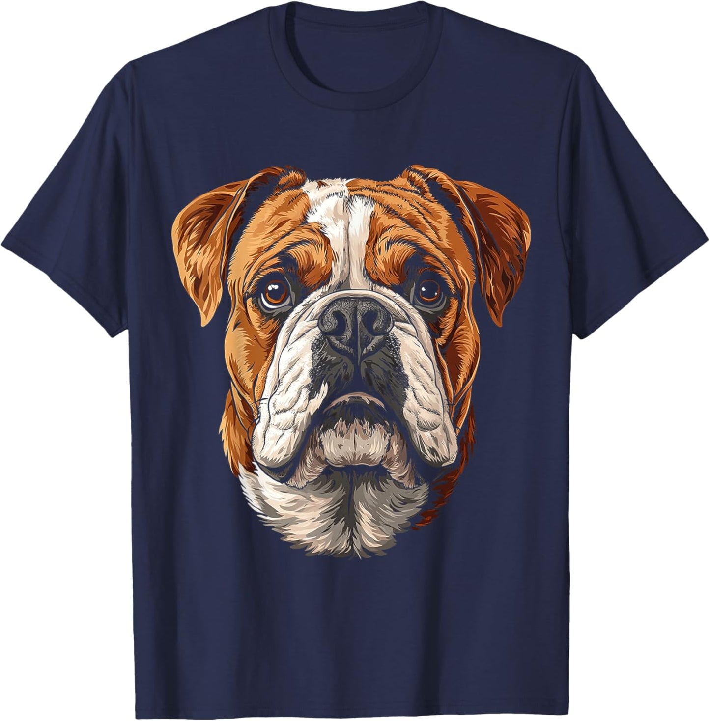 British Bulldog Dog Graphic Pet Art British Bulldog Men Women Kids T-Shirt - T-Shirt | Navy