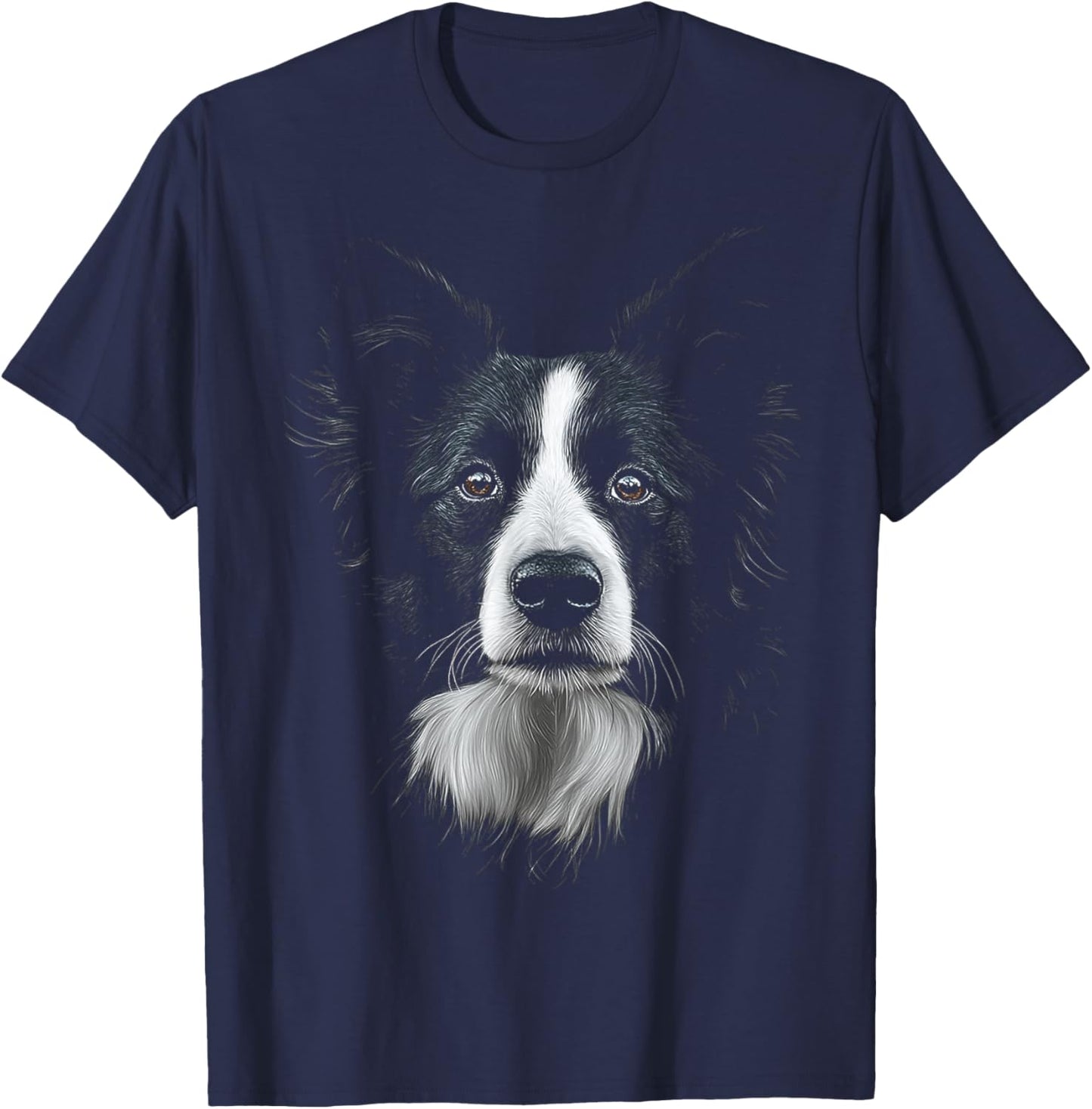 Border Collie Dog Motif Pet Illustration Border Collie T-Shirt - T-Shirt | Navy