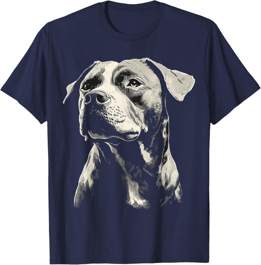 American Bully Dog Graphic Pet Art American Bully T-Shirt - T-Shirt | Navy