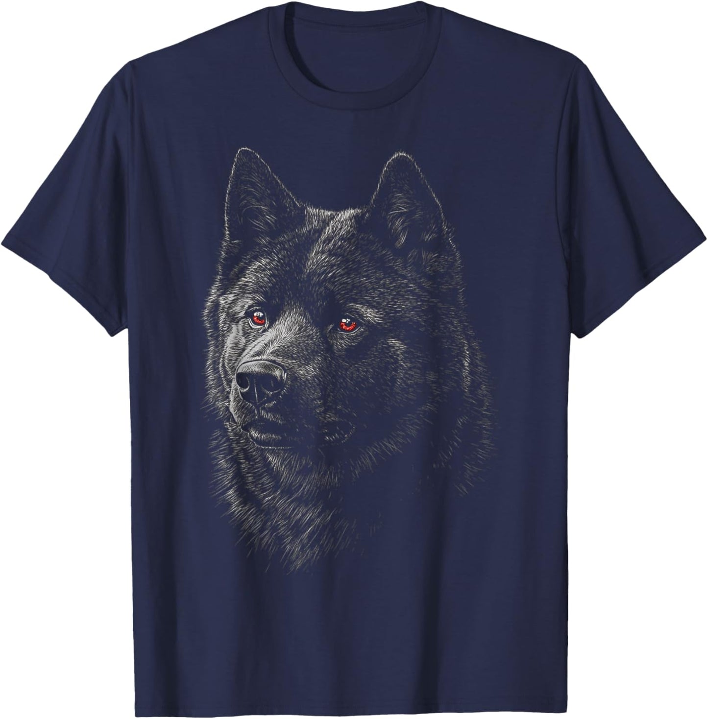 Akita Dog Graphic Pet Illustration Akita T-Shirt - T-Shirt | Navy