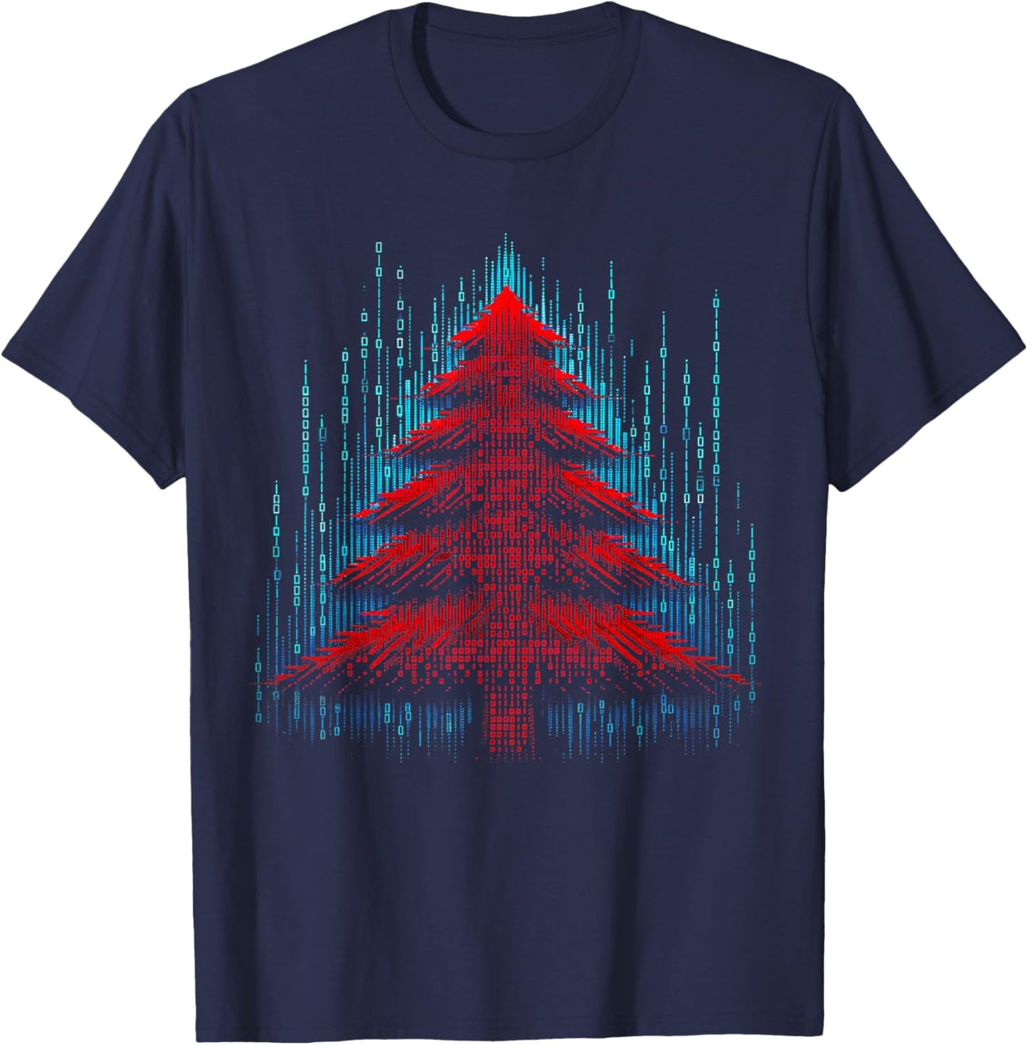 Funny Binary Christmas Tree Computer Programmer Geek for man T-Shirt - T-Shirt | Navy