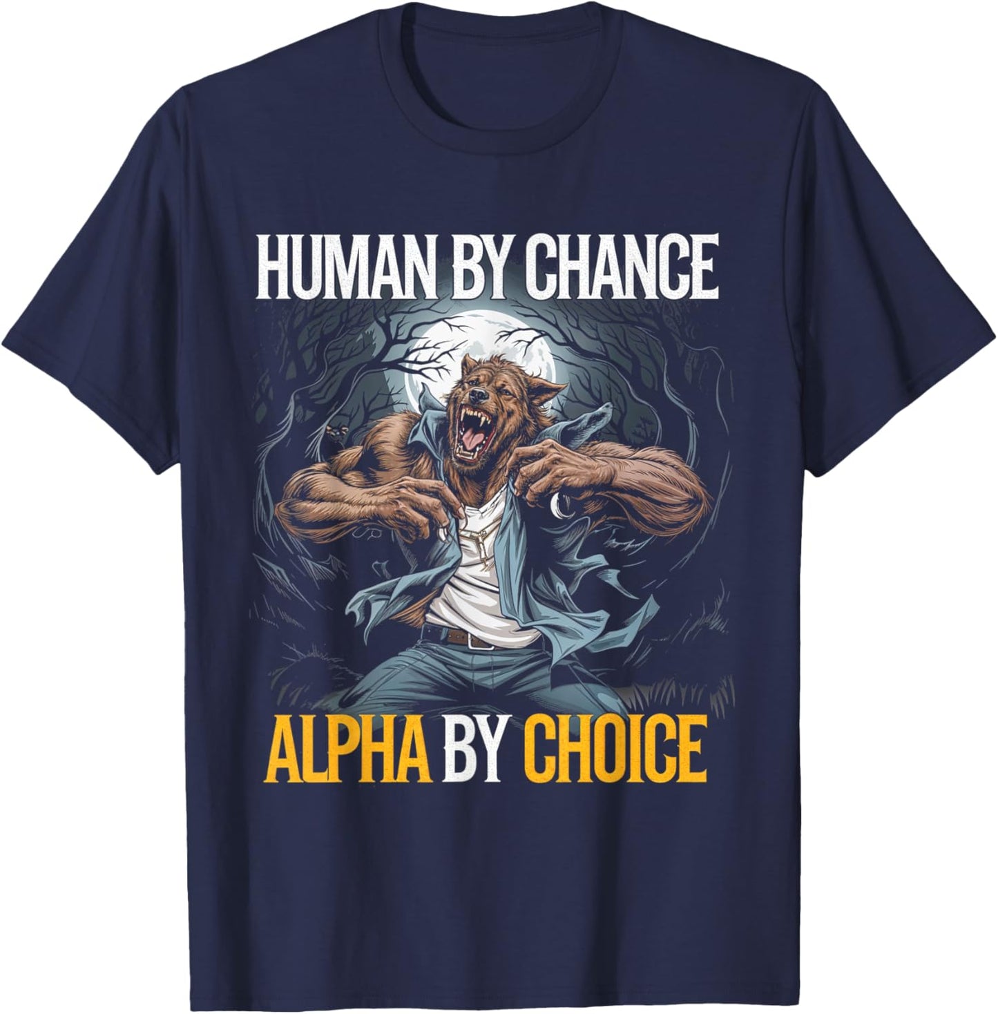 Human By Chance Alpha Wolf Pack Alpha T-Shirt - T-Shirt | Navy