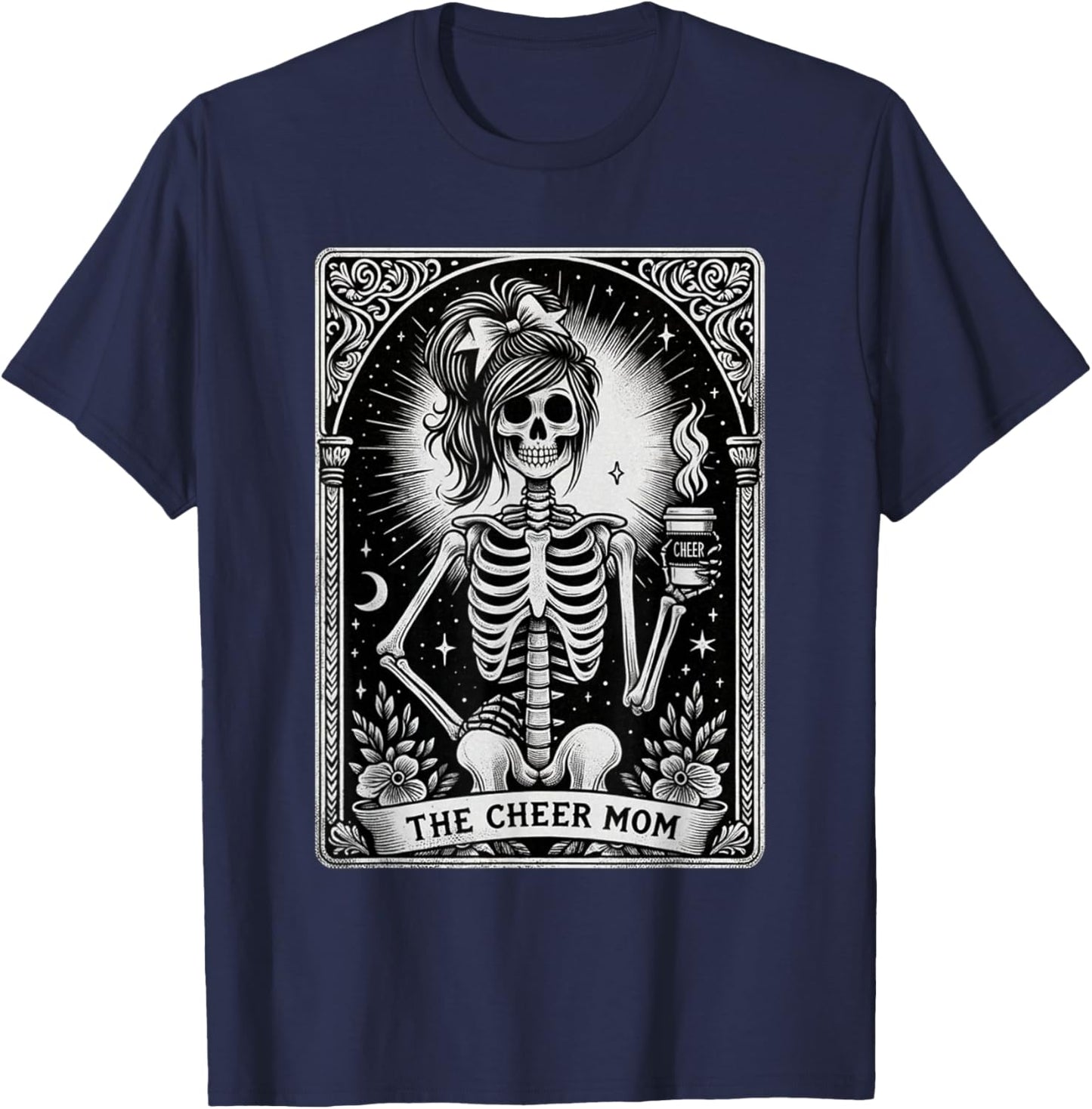 Funny Cheer Mom Halloween, Tarot Card Cheerleading Mom T-Shirt - T-Shirt | Navy