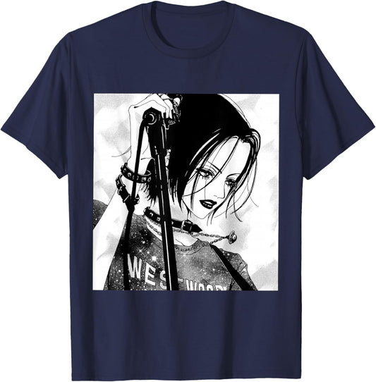 Anime Gothic Girl Aesthetic Soft Grunge Waifu Japanese Otaku T-Shirt - T-Shirt | Navy