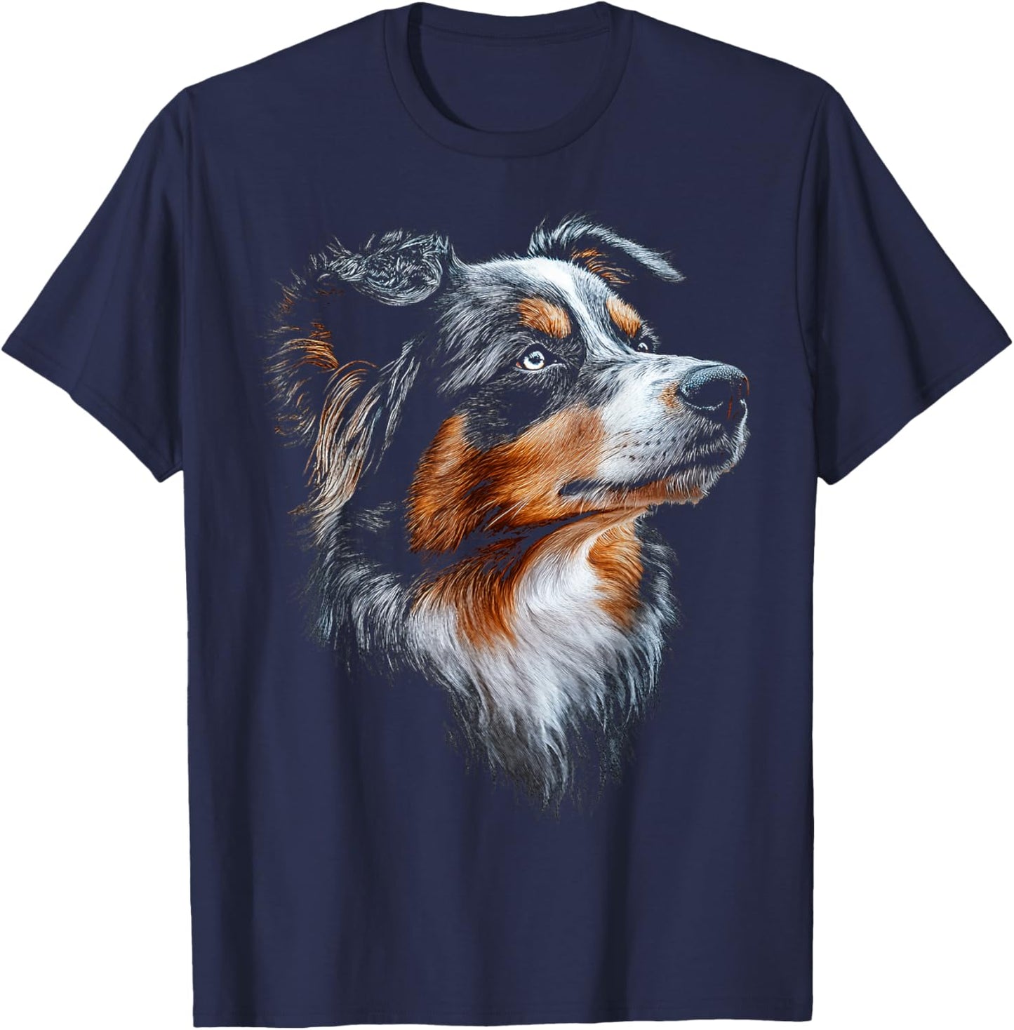 Australian Shepherd Dog Pet Artwork Australian Shepherd T-Shirt - T-Shirt | Navy
