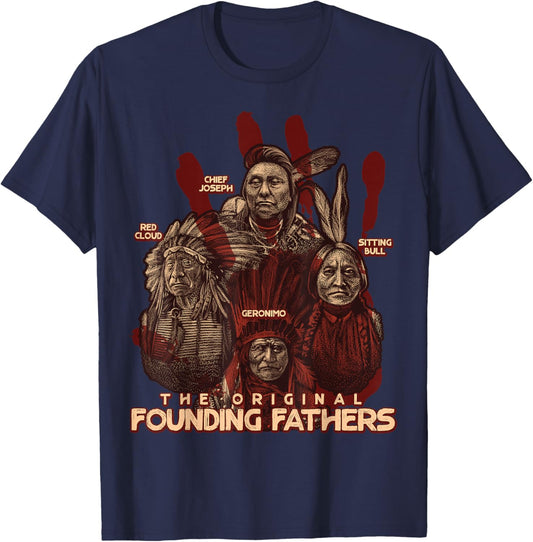 The Original Founding Fathers Native American Themed T-Shirt - T-Shirt | Navy