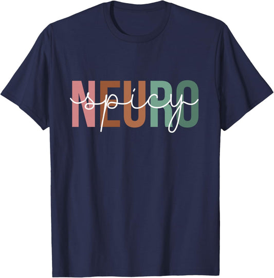 Cool Neurospicy Neuro Spicy T-Shirt - T-Shirt | Navy