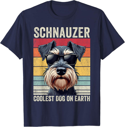 Schnauzer Dog, Schnauzer Coolest Dog On Earth, Schnauzer T-Shirt - T-Shirt | Navy