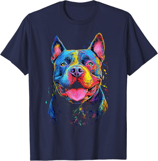 American Bully Dog Graphic Pet Art American Bully T-Shirt - T-Shirt | Navy