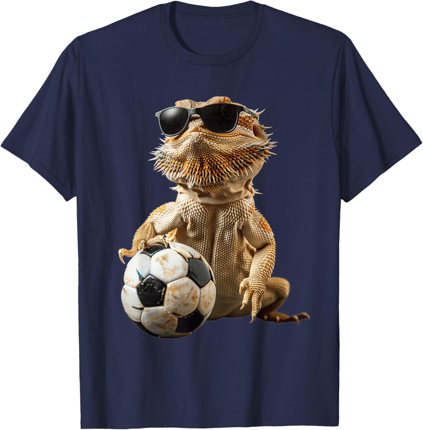 Bearded Dragon Soccer T-Shirt - T-Shirt | Navy