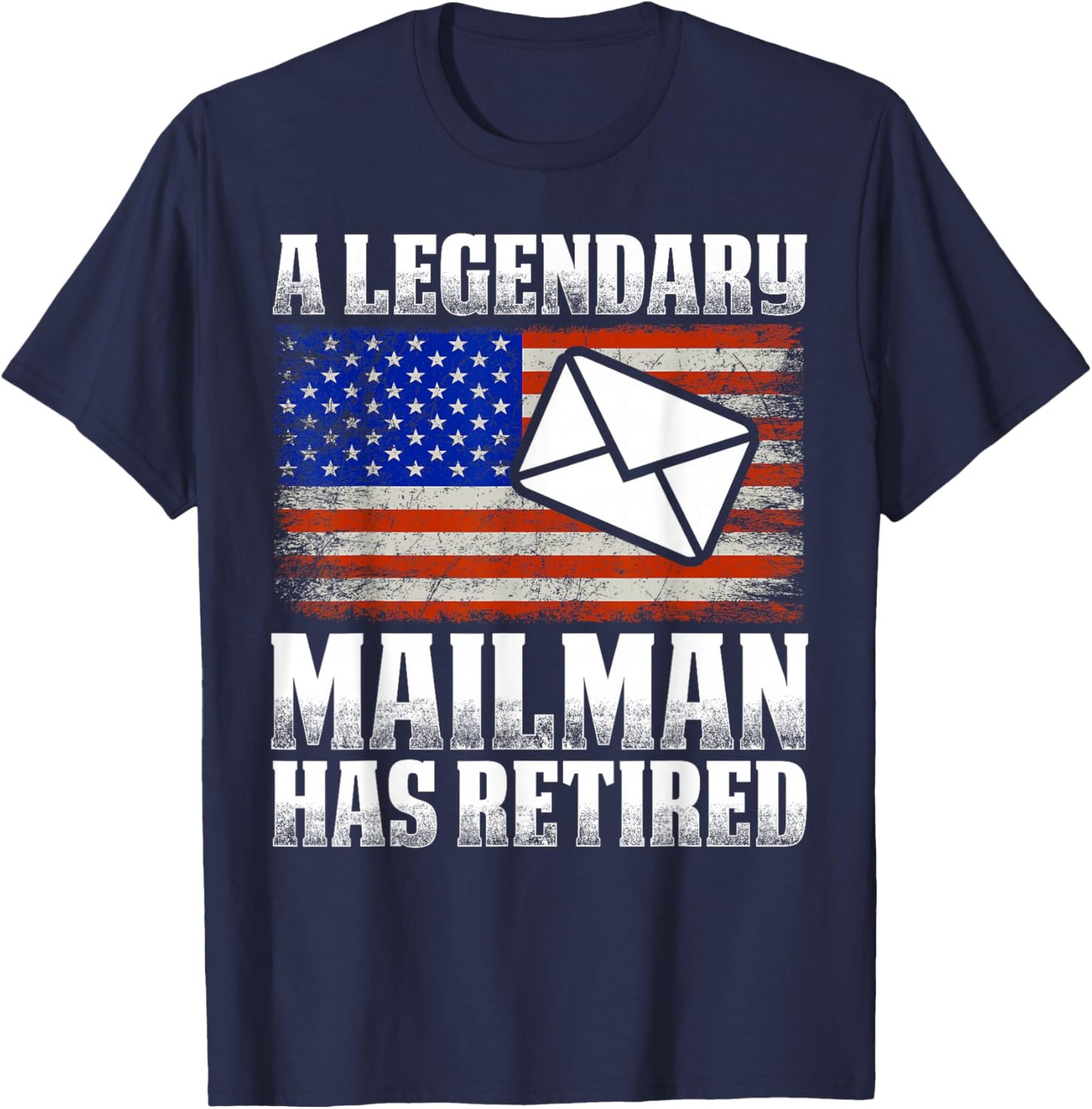Retired Postal Worker Mailman & Mail Carrier Retirement T-Shirt - T-Shirt | Navy