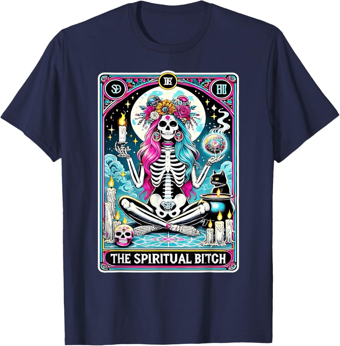 The Spiritual Bitch Tarot Card T-Shirt - T-Shirt | Navy