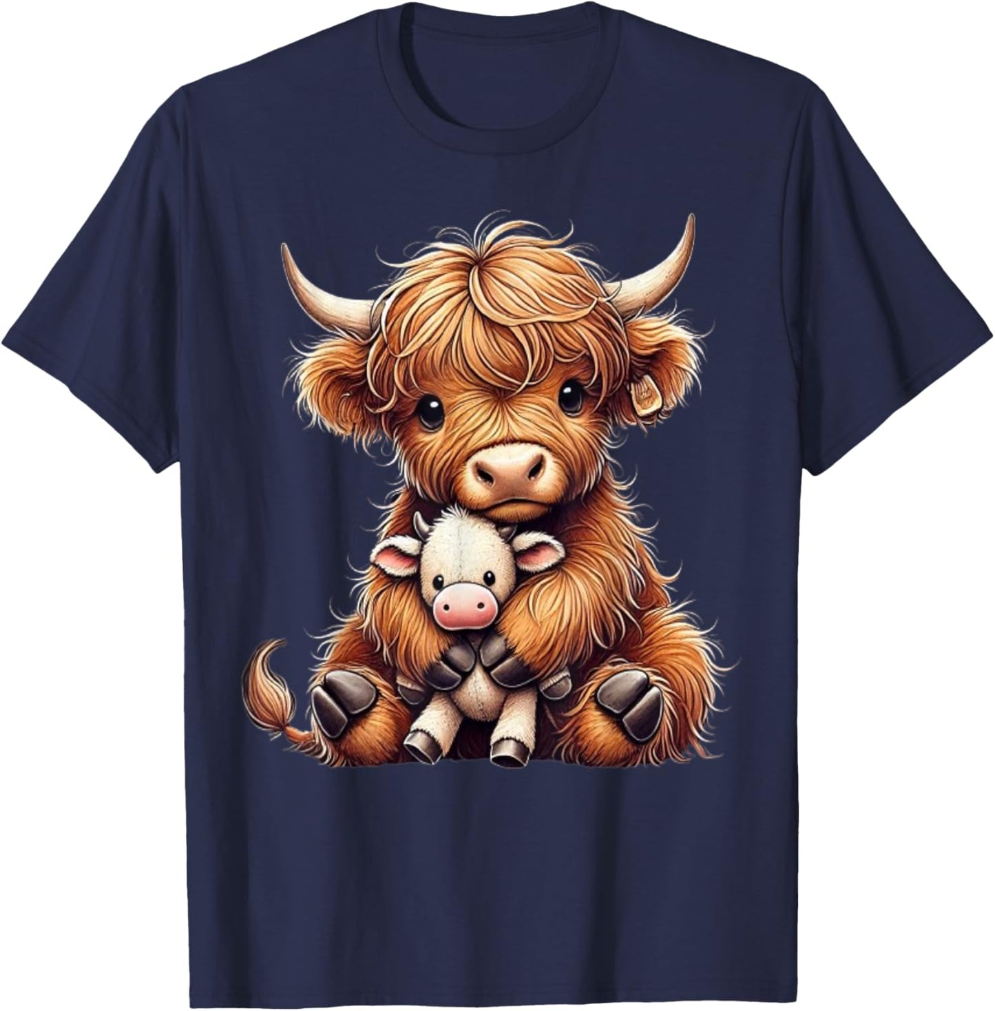 Highland cow design for farmers and highland cow T-Shirt - T-Shirt | Navy
