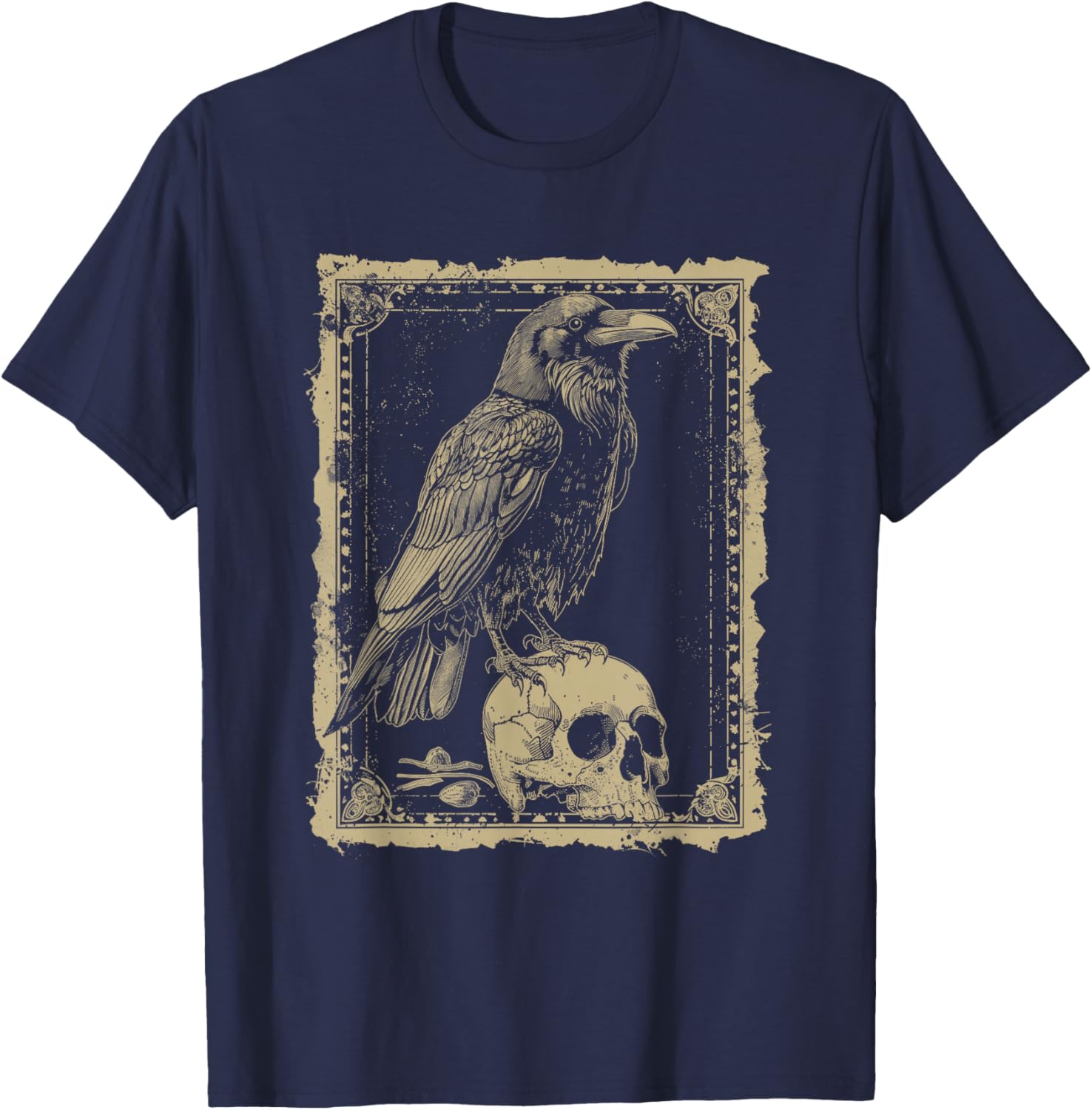 Tarot Card Raven T-Shirt - T-Shirt | Navy