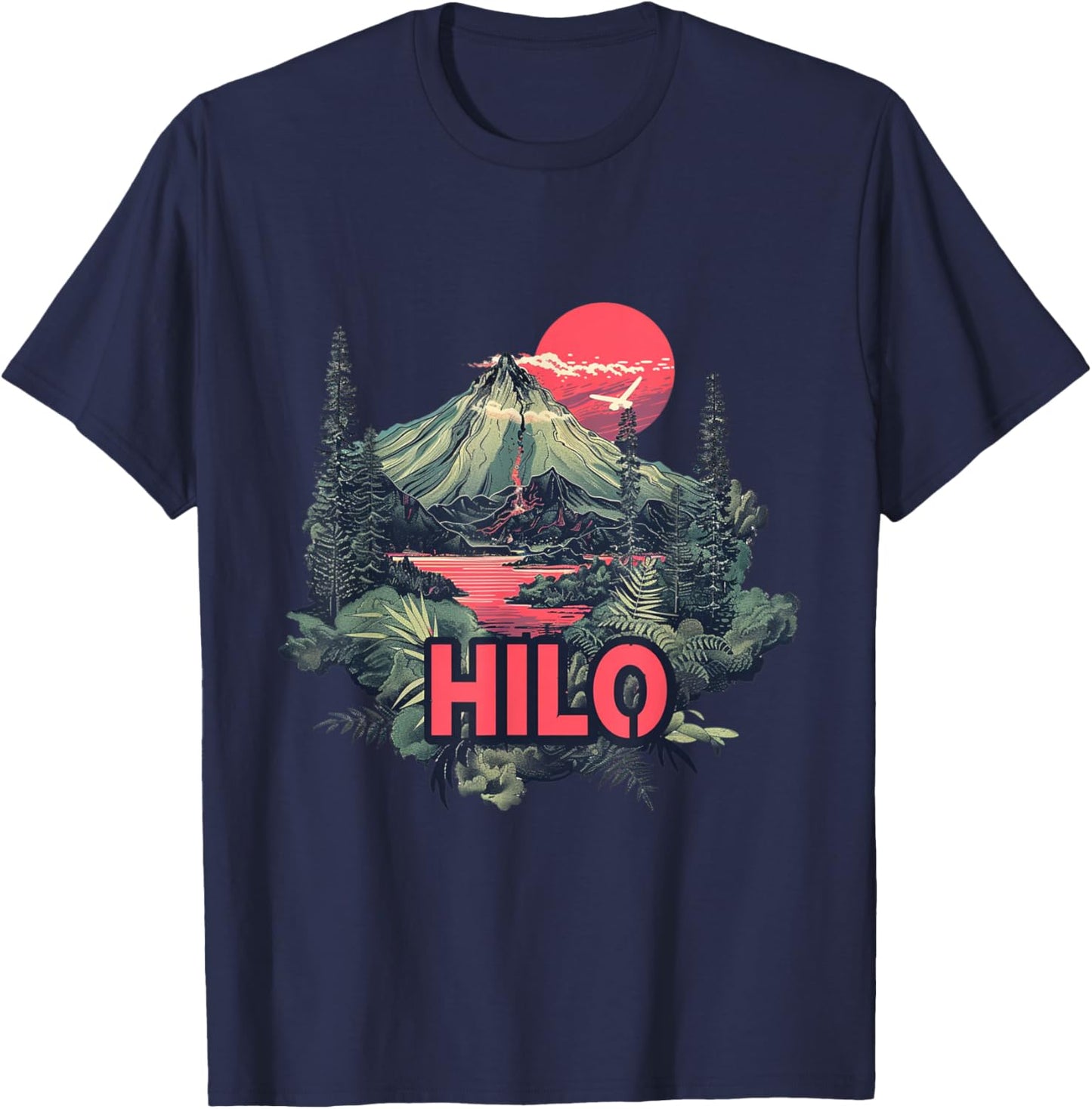 Hilo Hawaii Island Vacation Volcano Jungle Forrest Adventure T-Shirt - T-Shirt | Navy