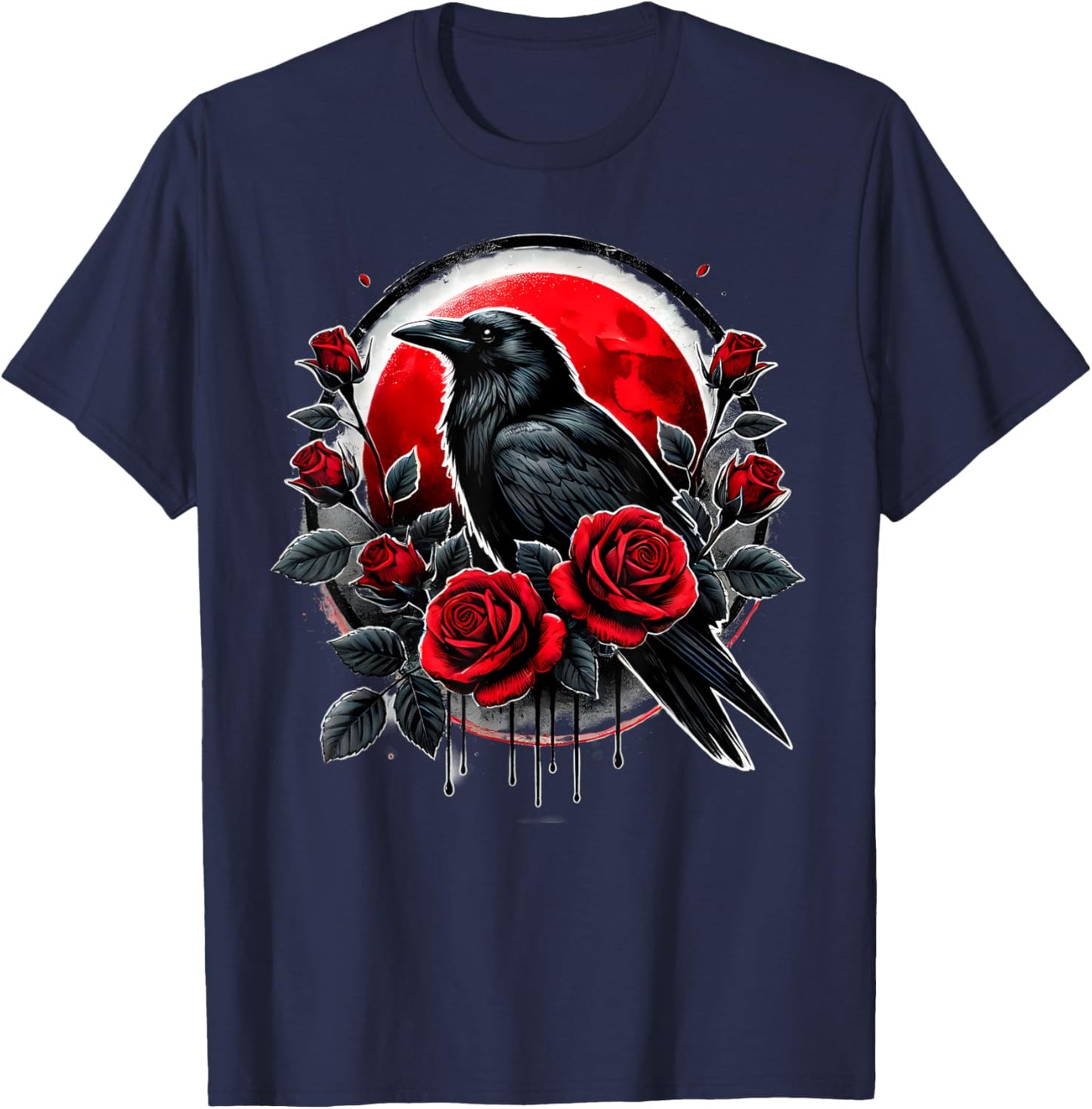 Crow Witch Witchcraft Goth Gothic T-Shirt - T-Shirt | Navy