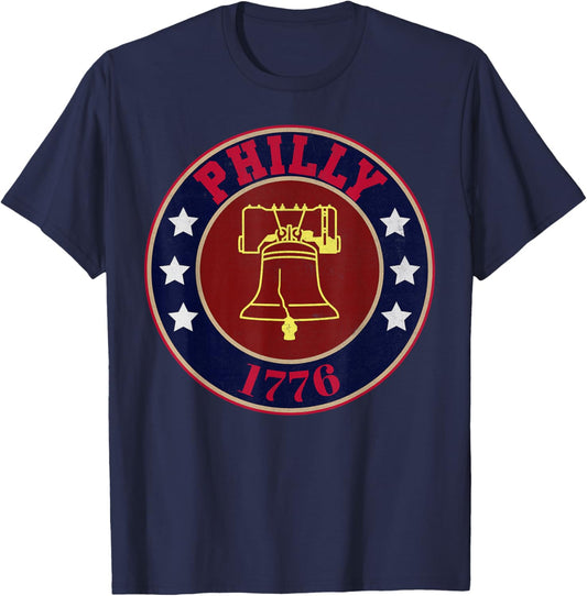 Philadelphia Liberty Bell Independence Hall Philly 1776 T-Shirt - T-Shirt | Navy