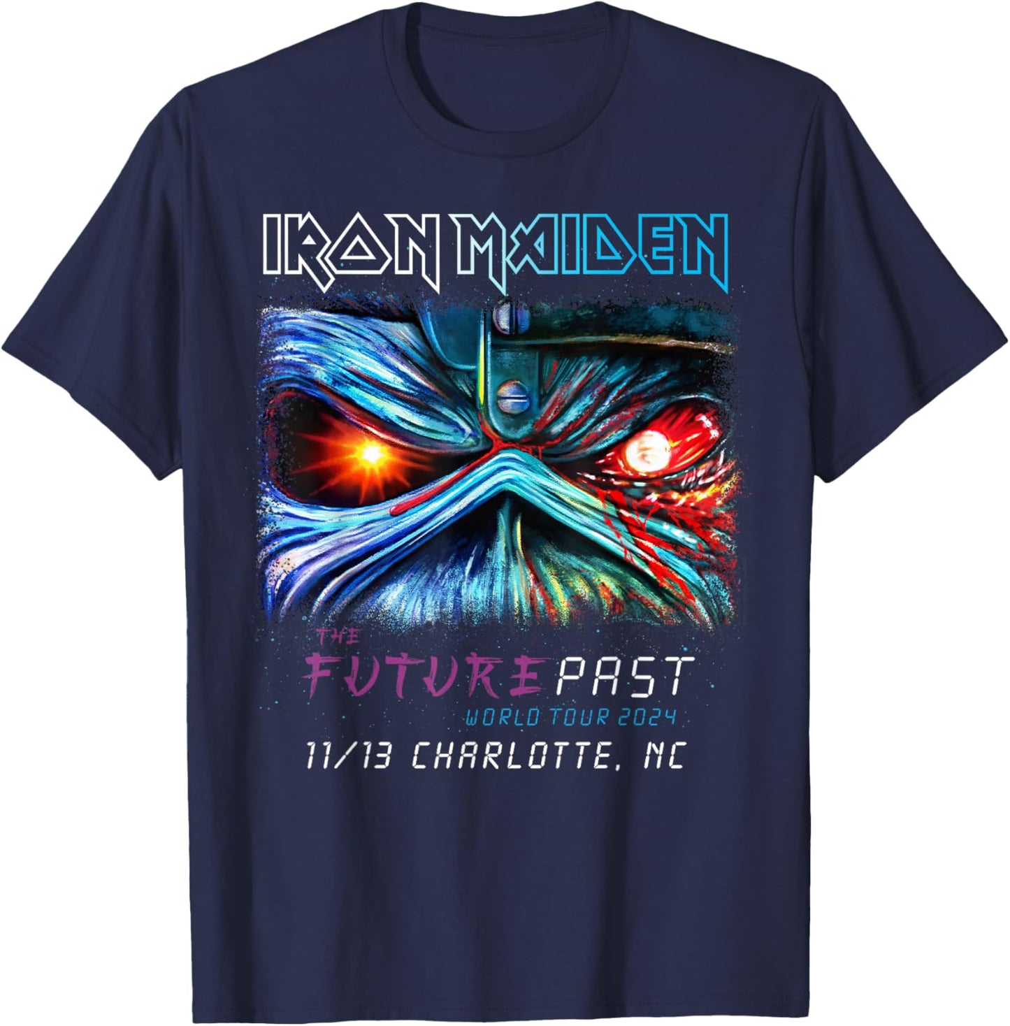 Iron Maiden TFPT 2024 Charlotte T-Shirt - T-Shirt | Navy