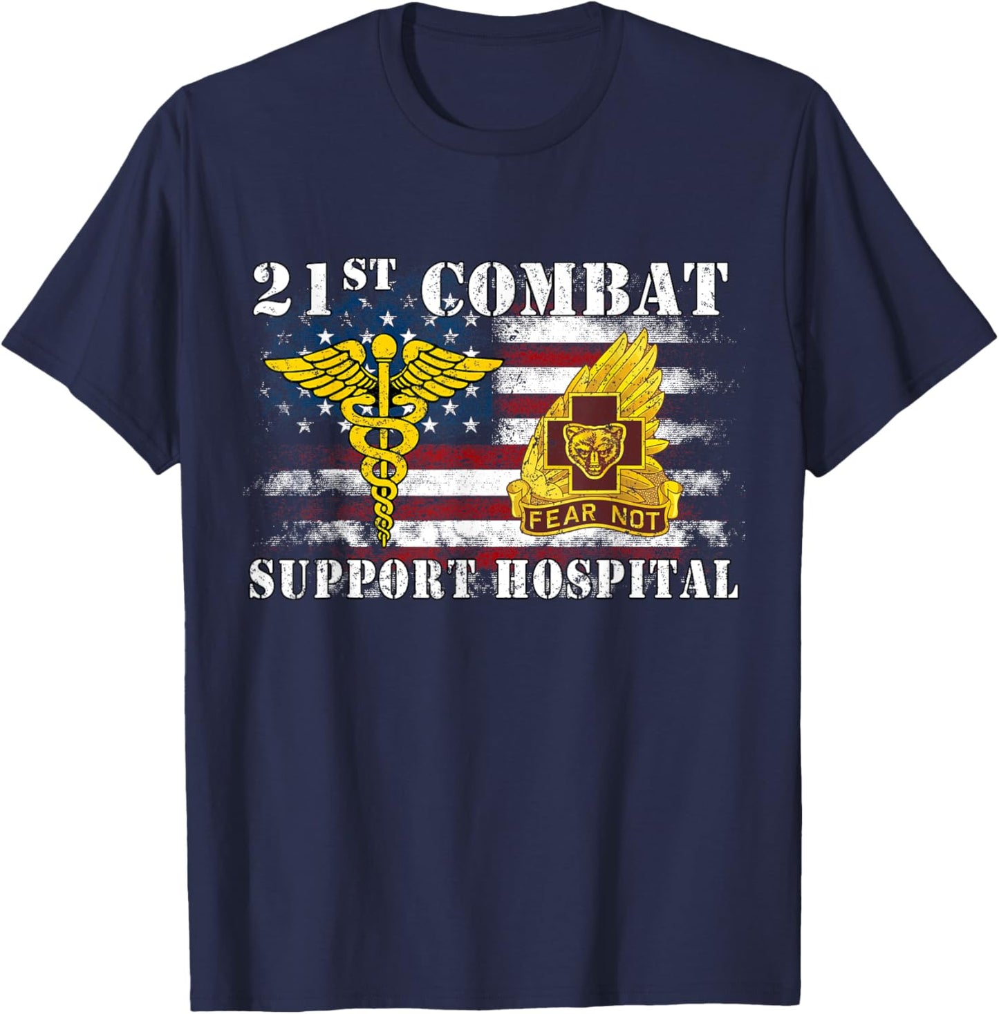 21st Combat Support Hospital Veterans Day Vintage Gifts T-Shirt - T-Shirt | Navy