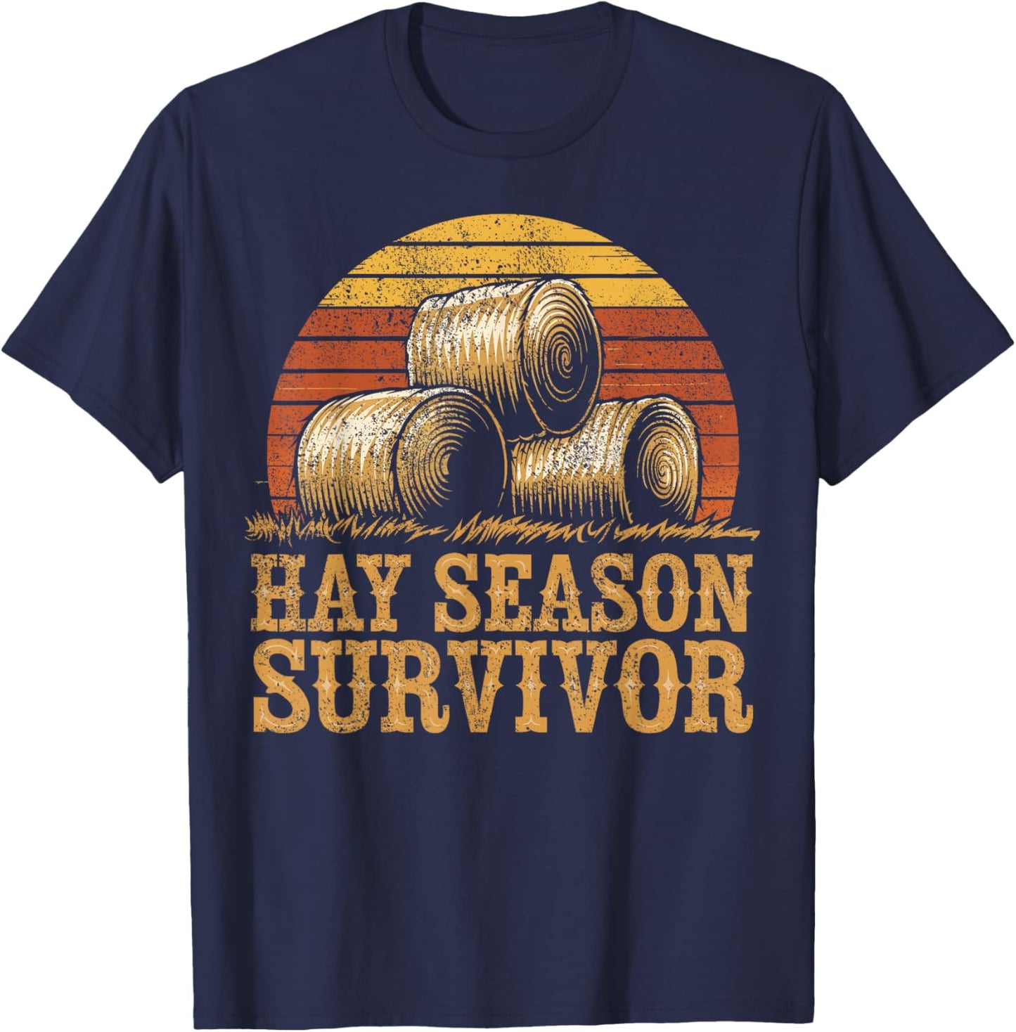 Farming Hay Season Hay Farmer T-Shirt - T-Shirt | Navy