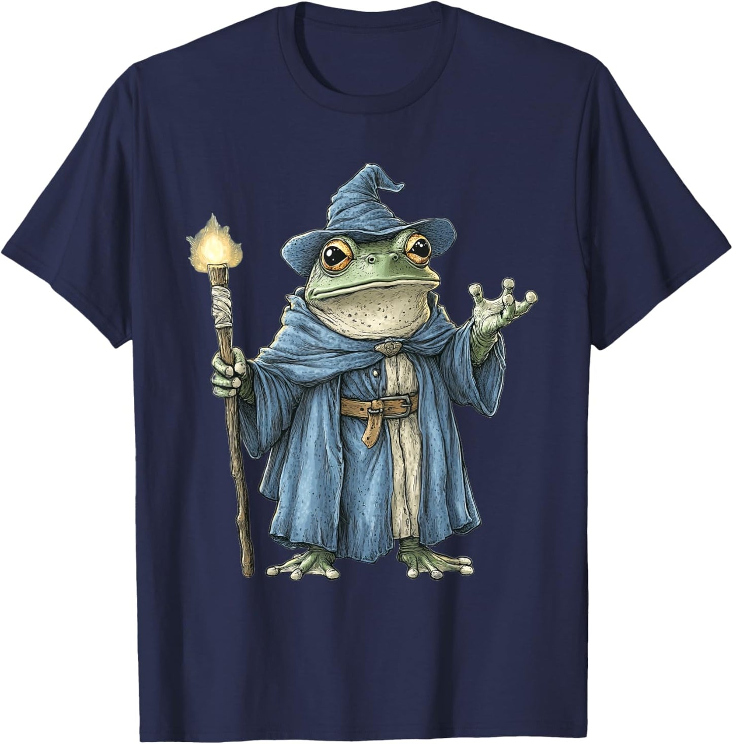 Frog Wizard Fantasy T-Shirt - T-Shirt | Navy