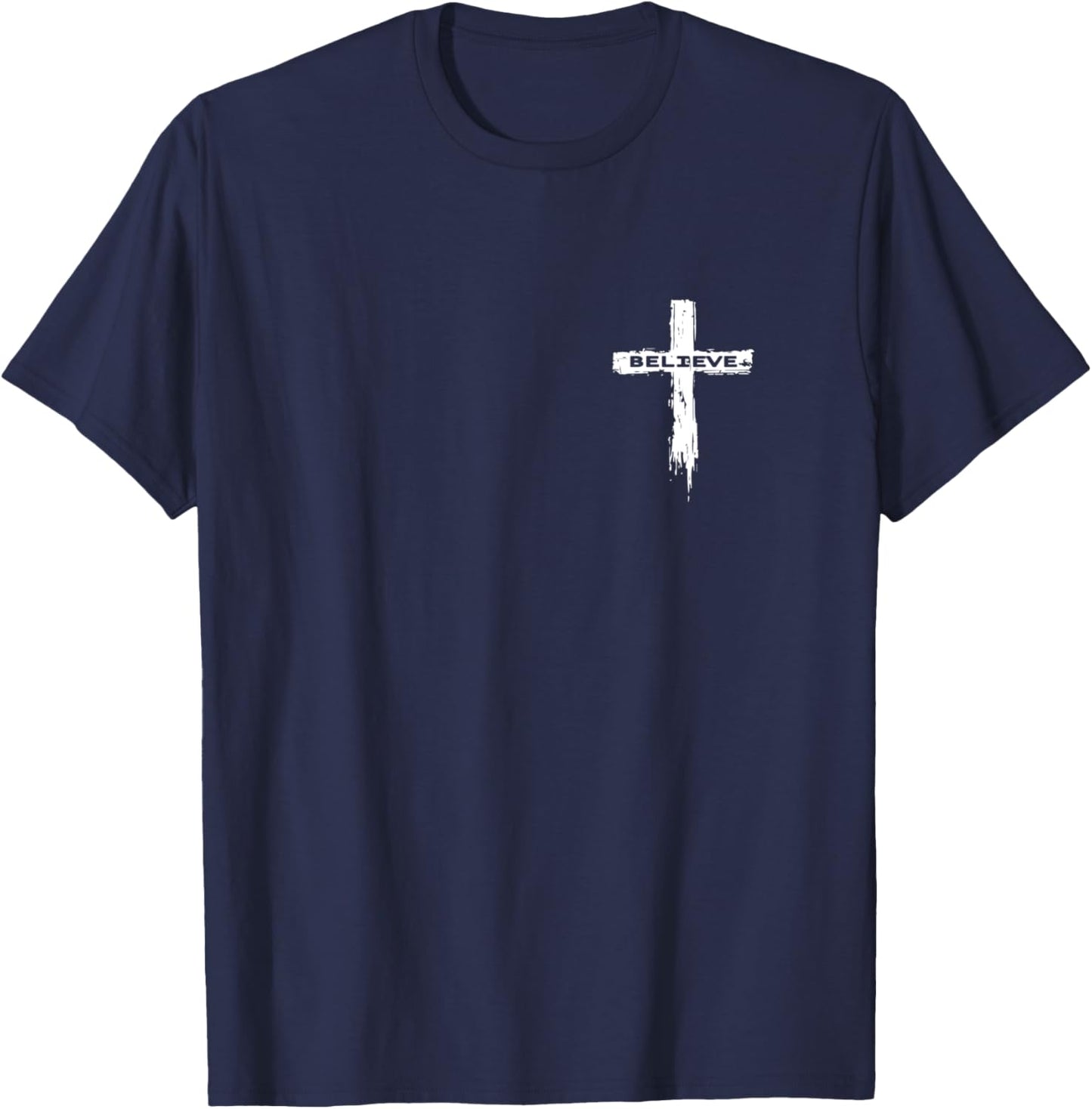 Christian Cross Religious Believe Graphic T-Shirt - T-Shirt | Navy